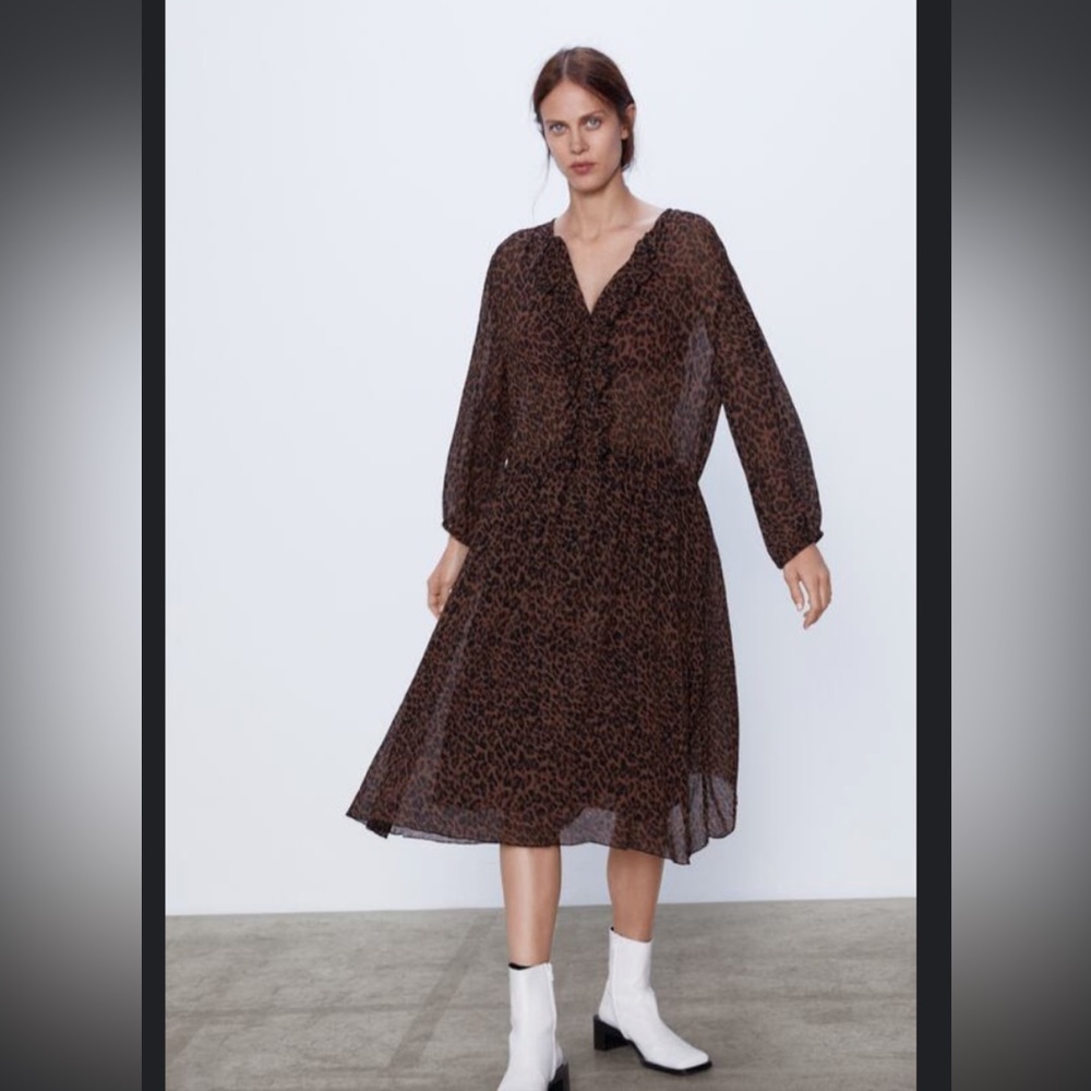 Zara Brown Midi Dress